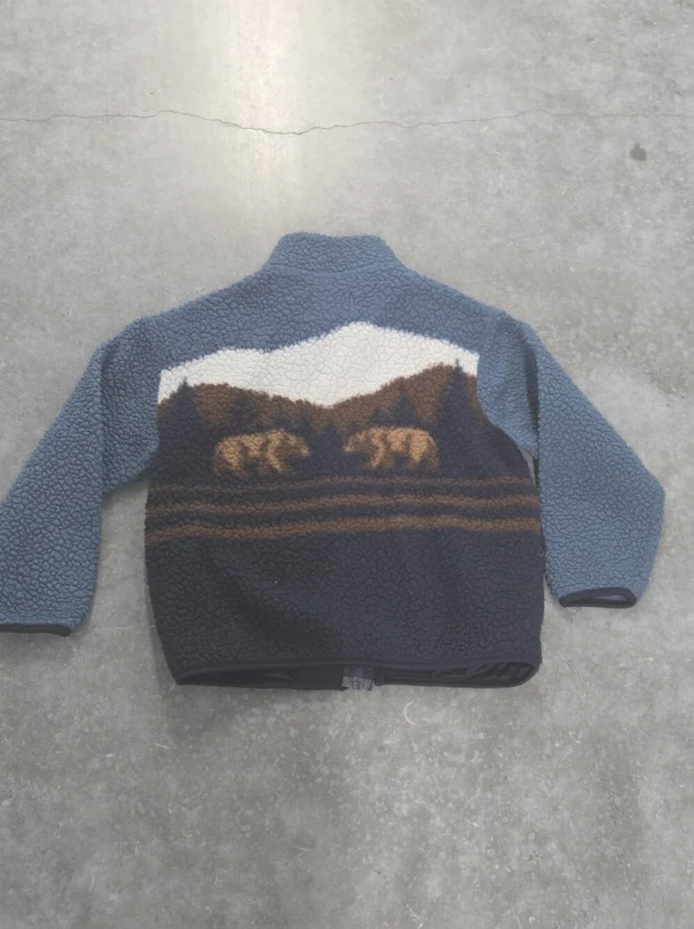 Old Navy Sherpa Fleece Zip Jacket Gorpcore Bear Mountains Outdoorsy Size M (8)